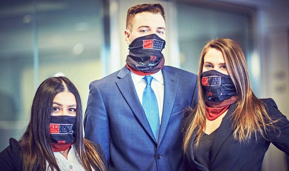 Papcsy Janosov Roche staff wearing masks for Covid-19 safety