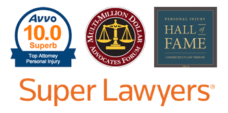 Avvo 10.0 Superb Top Attorney Personal Injury Multi-Million Dollar Advocates Forum Personal Injury Hall Of Fame Connecticut Law Tribune Super Lawyers